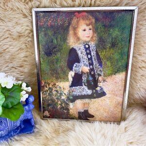 Framed Pierre-Auguste Renoir print - Girl With a Watering Can 11” x 14”